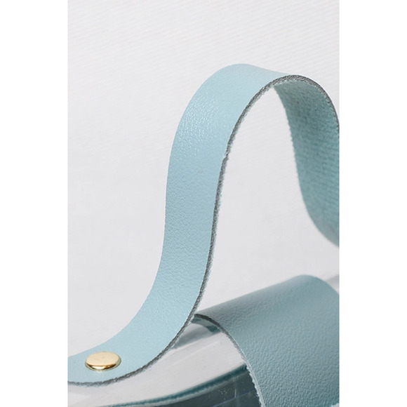 Mini Transparent Square Crossbody Bag with Inner Pouch Black Trim - Picture 4 of 7